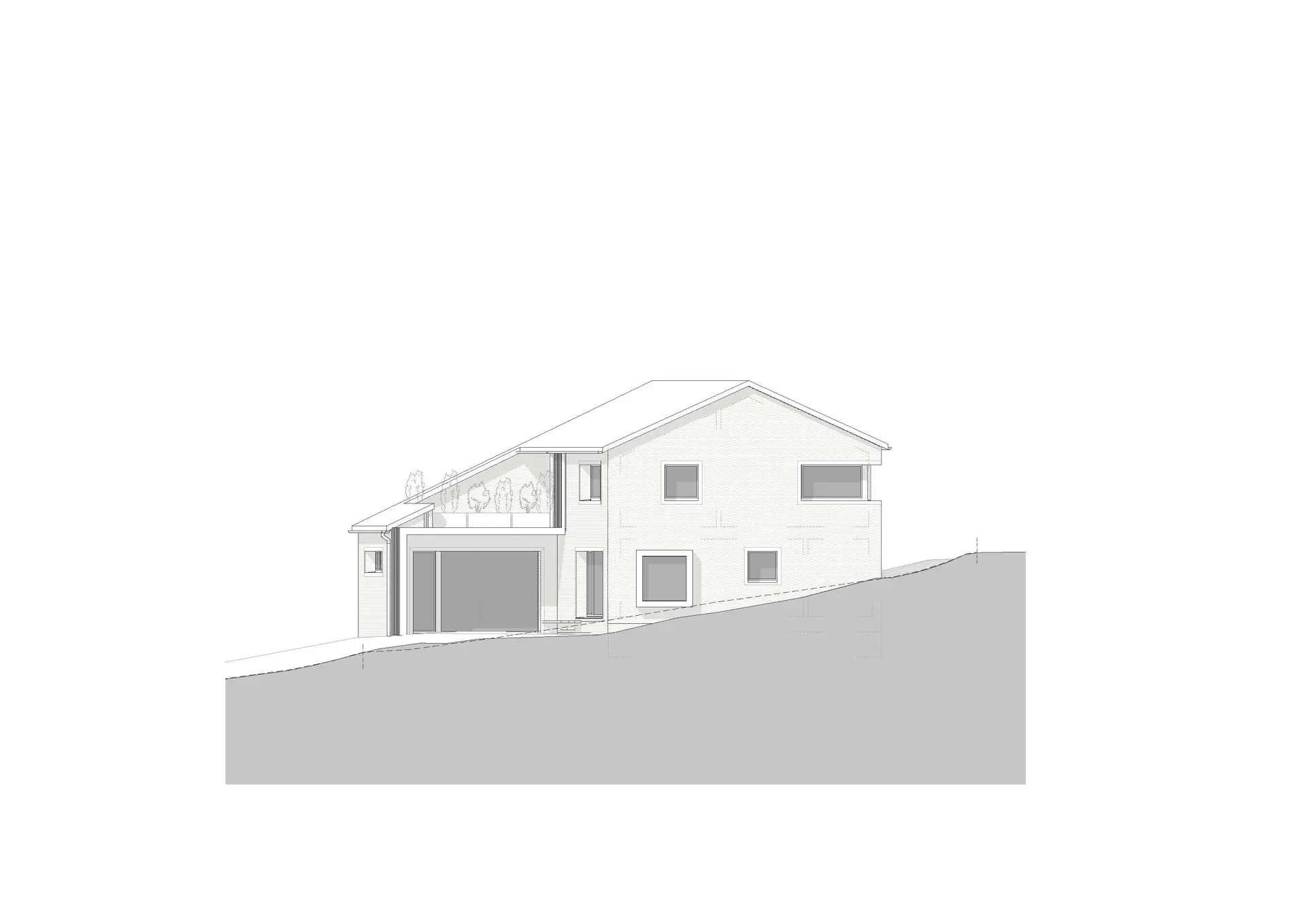 25_Neubau_Einfamilienhaus Teilerrüfeweg Rofels Maienfeld_Ansicht Süd